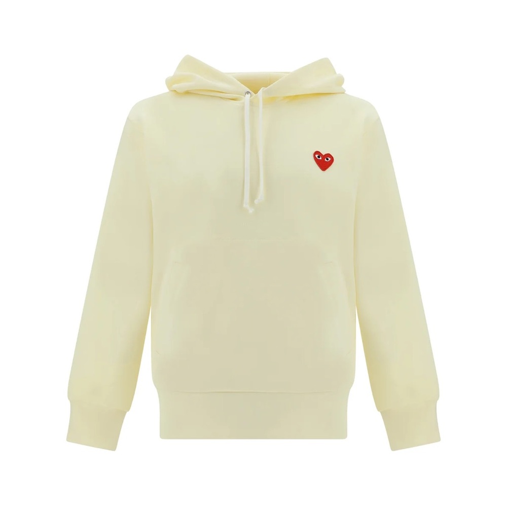 NWT Comme des Garçons Play hoodie sweatshirt M in butter yellow